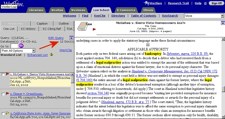 Note 12 documents in the search results on the left navigation bar.  Documents are displayed on the right with a relevant passage highlighted.