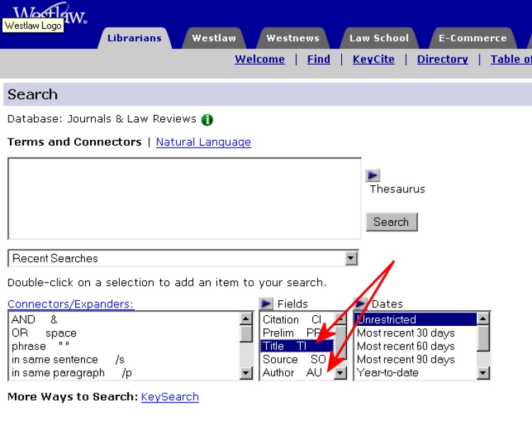 Slect the Title and Author Fields (one at a time)