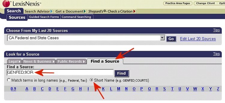 Make sure to use the "Find a Source" Tab, and check "Short Name" before searching for "GENFED;9CIR."