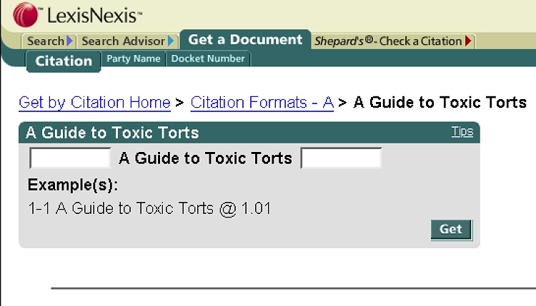 Sample citation format showing volume with blank, title, and then page no. with blank.