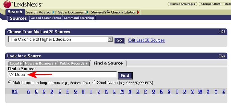Must use "NY Deed" as search term