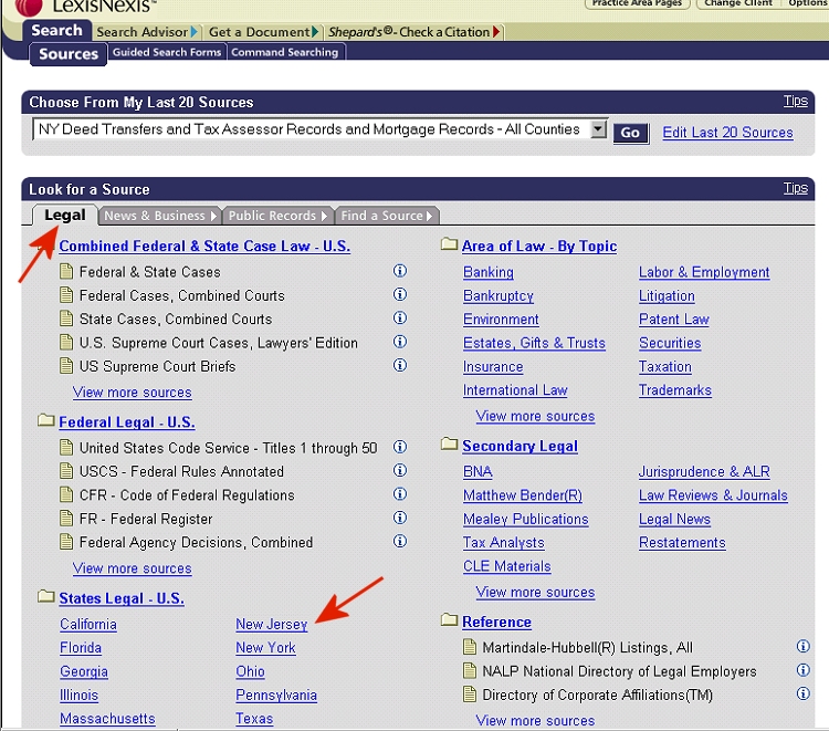 Under "States Legal - US" select "New Jersey"