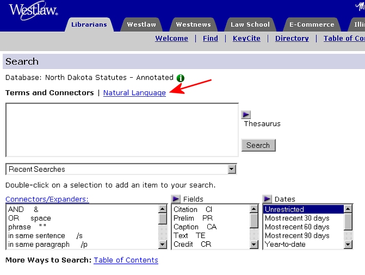 Select "Natural Language"